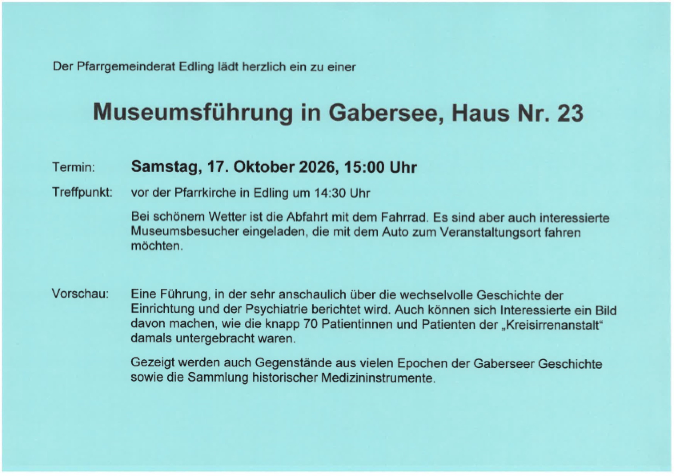 Museumsführung in Gabersee (Haus Nr. 23)